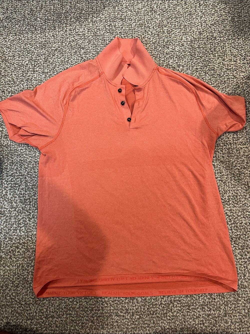 Lululemon Men's Coral Short Sleeve Polo